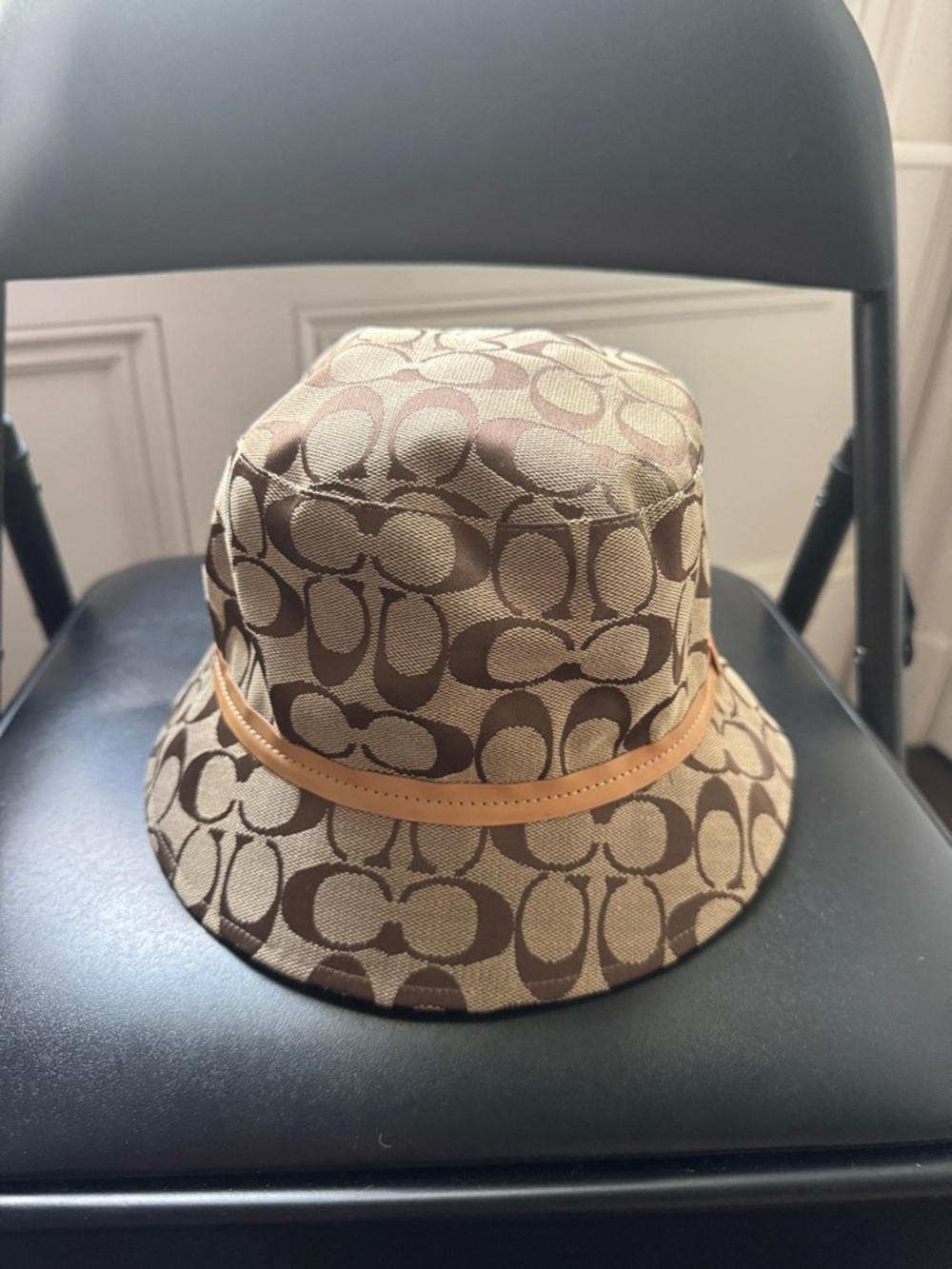 Coach Monogram Bucket Hat in Brown and Tan